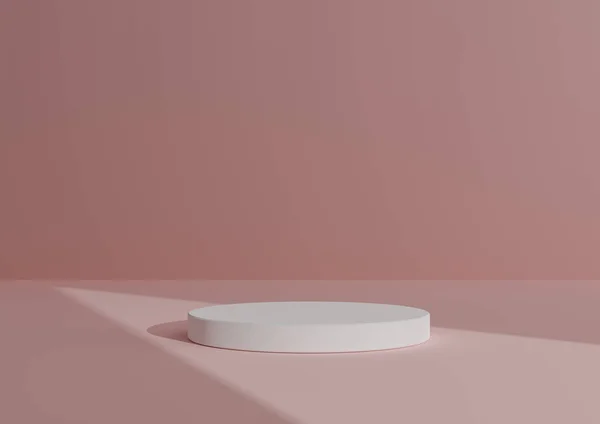 Simple Minimal Render Composición Con Cilindro Blanco Podio Stand Abstract — Foto de Stock