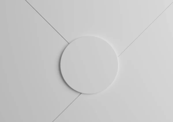 White Circle Stand Podium Product Display Top View Render Minimal — ストック写真