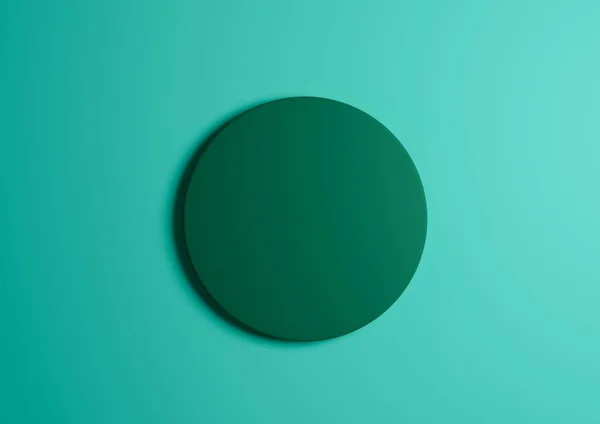 Illustration Dark Green Circle Podium Stand Top View Flat Lay — Stock Photo, Image