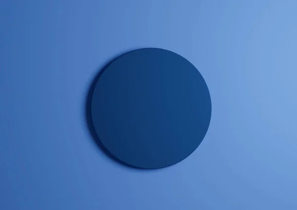 Illustration Mörkblå Cirkel Podium Eller Stå Ovanifrån Platt Låg Produkt — Stockfoto