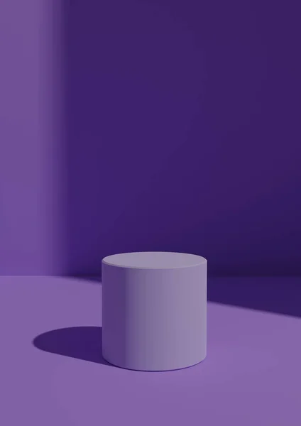 Simple Minimal Render Bright Purple Background Product Display One Stand — Stok Foto