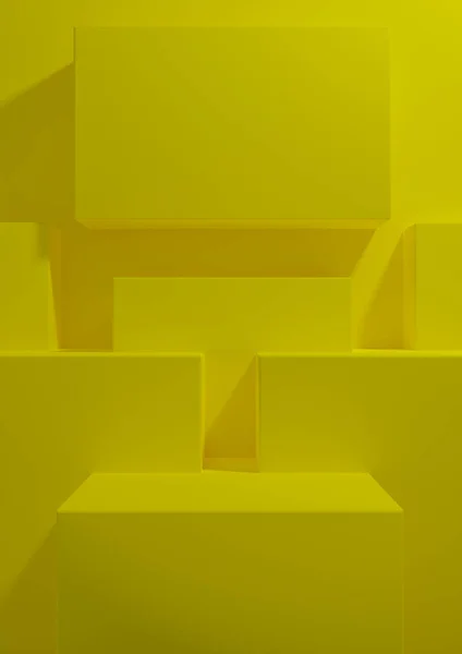 Brillante Neón Amarillo Renderizado Fondo Pantalla Del Producto Simple Mínimo —  Fotos de Stock