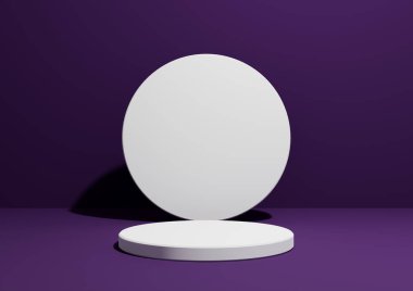 Koyu mor, menekşe, basit, bir silindir duruşu ya da geometrik şekilli reklamlar için podyum, metin için boş arkaplan ve boş arkaplan.