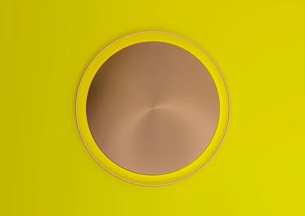 Jasné Neonově Žluté Vykreslování Prázdný Produkt Displej Scéna Válcem Pódium — Stock fotografie