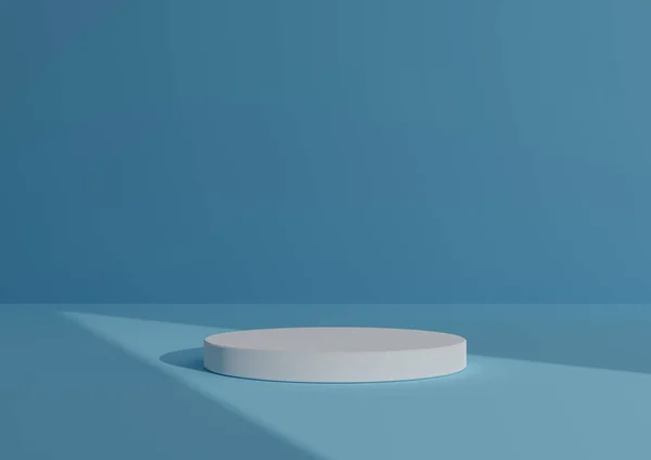 Eenvoudige Minimale Render Samenstelling Met Een Witte Cilinder Podium Sta — Stockfoto