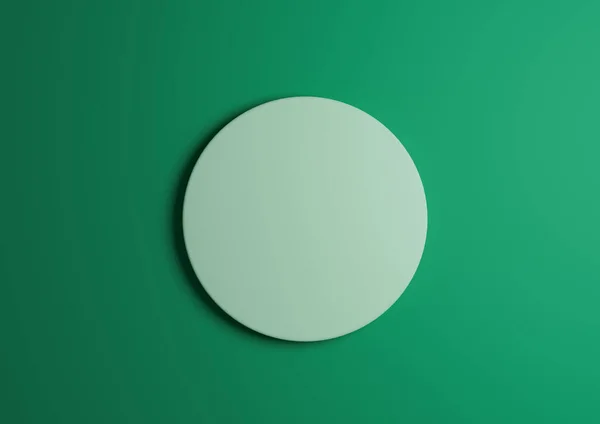 Illustration Light Pastel Green Circle Podium Stand Top View Flat — Stock Photo, Image