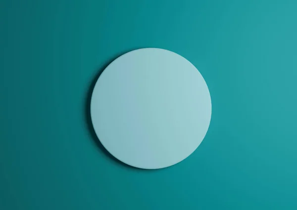 Illustration Light Pastel Blue Circle Podium Stand Top View Flat — стоковое фото