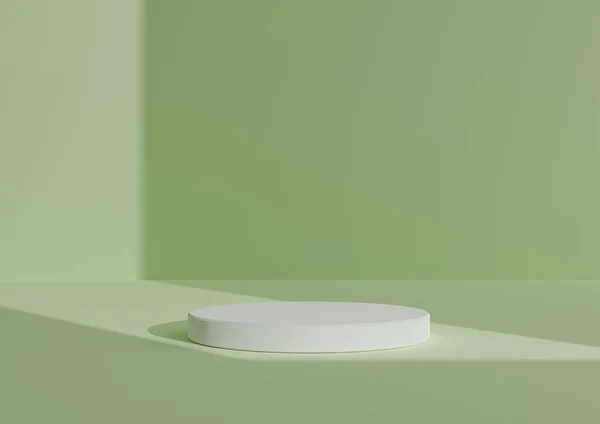 Einfache Minimale Render Komposition Mit Einem Weißen Zylinderpodest Oder Standfuß — Stockfoto