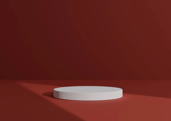 Composition Simple Minimale Rendu Avec Podium Cylindre Blanc Tenir Sur — Photo