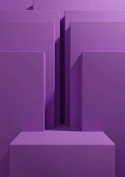 Bright Purple Violet Rendering Simple Minimal Geometric Background Product Podium — ストック写真