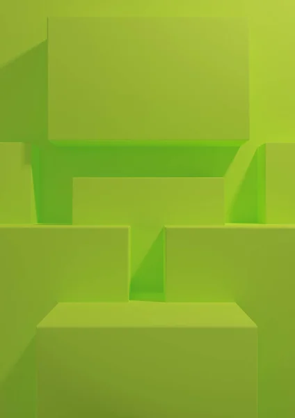 Helder Limoen Neon Groen Rendering Product Display Achtergrond Eenvoudig Minimaal — Stockfoto