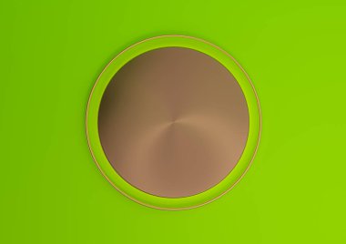 Parlak, neon yeşil 3D boş ürün görüntüleme sahnesi silindir podyumu ile ya da lüks ürünler için en az, en basit arka plan için en üst görünüm düz ve altın çizgi üzerinde durmak