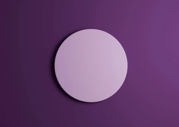 Illustration Light Pastel Purple Circle Podium Stand Top View Flat — стоковое фото