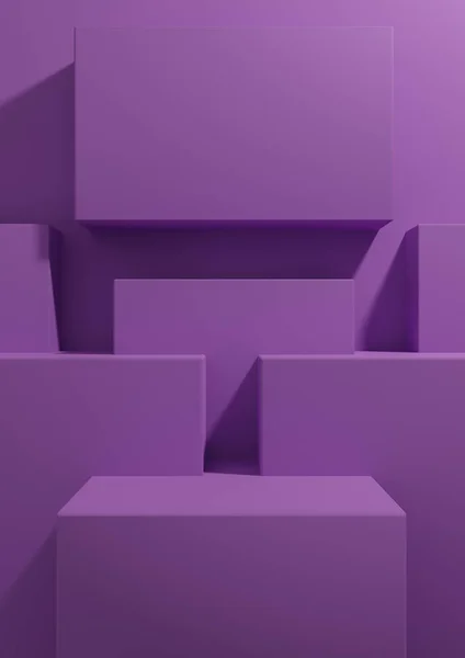 Bright Purple Violet Rendering Product Display Background Simple Minimal Geometric — ストック写真