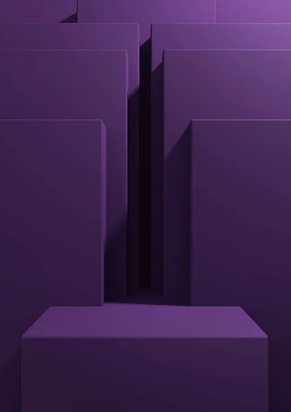 Dark Purple Violet Rendering Simple Minimal Geometric Background Product Podium — Foto de Stock