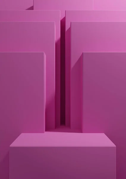 Bright Magenta Neon Pink Rendering Simple Minimal Geometric Background Product — Stock Photo, Image