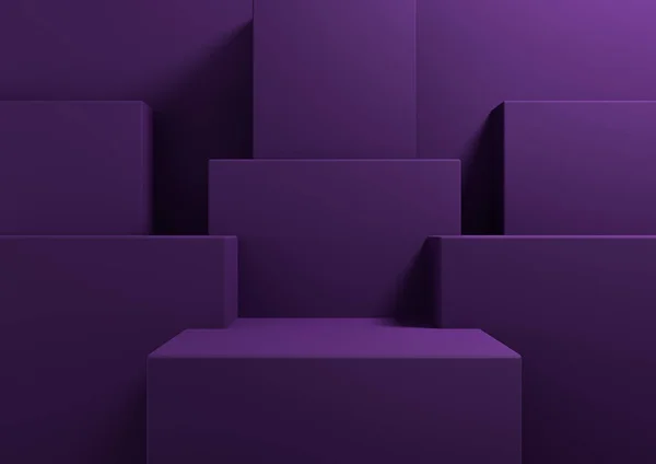 Темно Фіолетовий Фіолетовий Візуалізація Простий Мінімальний Фон Відображення Продукту Подіум — стокове фото