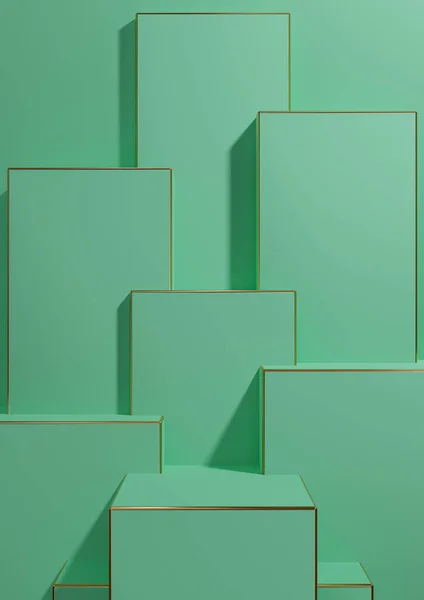 Яркие Бирюзовый Зеленый Рендеринг Простой Минимальный Геометрический Фон Продукта Дисплей — стоковое фото