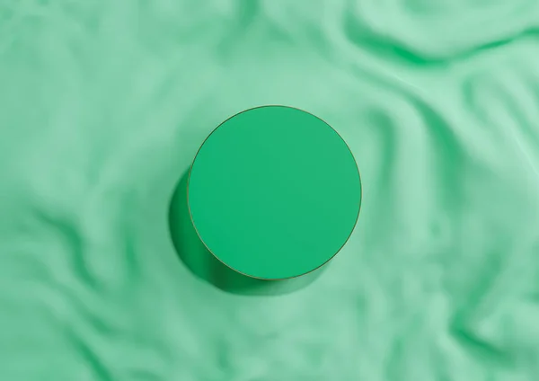 Lumineux Turquoise Vert Rendant Affichage Minimal Produit Vue Dessus Podium — Photo