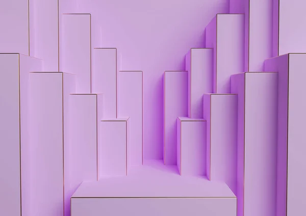Luz Pastel Lavanda Púrpura Renderizado Producto Exhibición Podio Soporte Simple —  Fotos de Stock