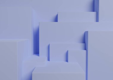 Işık, pastel mavisi 3D ürün görüntüleme podyumu veya ürün fotoğrafçılığı veya reklam şehir silueti için basit, minimal, soyut, asimetrik arkaplan veya duvar kağıdı dur