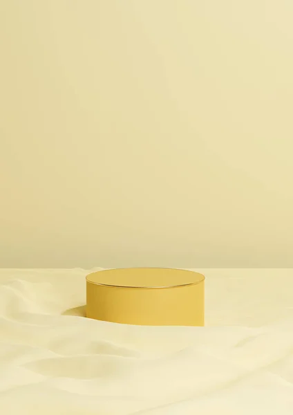 Chaleureux Léger Lumineux Jaune Pastel Rendu Affichage Produit Minimal Podium — Photo