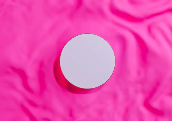 Яркий Пурпурный Неоновый Розовый Рендеринг Минимальный Продукт Дисплей Вид Сверху — стоковое фото