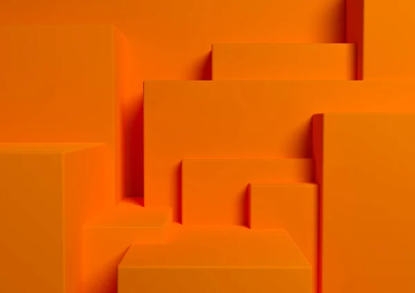 Neon Narancs Élénk Piros Renderelés Termék Kijelző Dobogó Vagy Állni — Stock Fotó