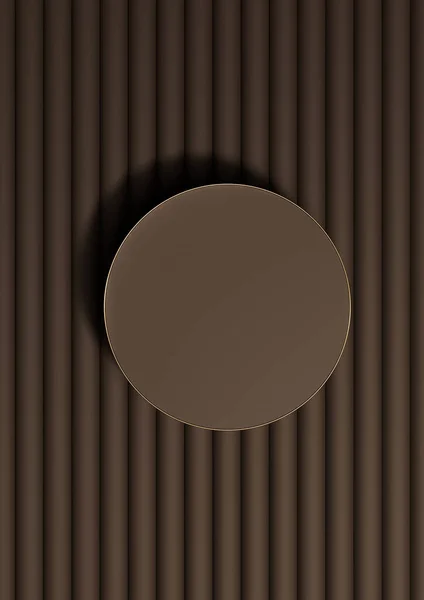 Dark Brown Rendering Top View Flat Lay Product Display Cylinder — ストック写真