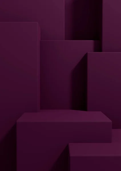 Dark Magenta Purple Rendering Product Display Wallpaper Podium Stand Good — Stok fotoğraf