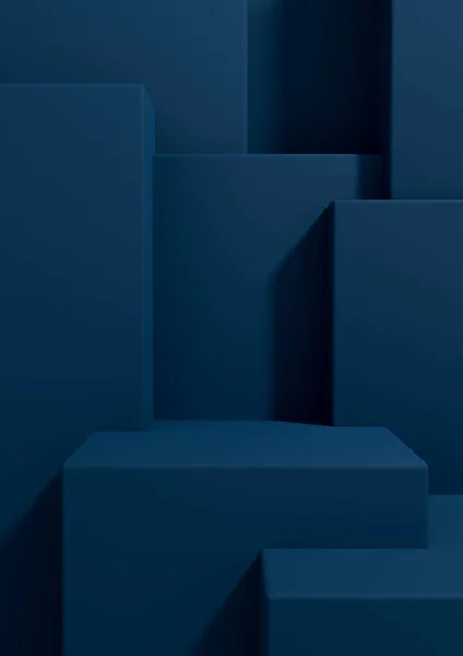 Dark Aqua Blue Rendering Product Display Wallpaper Podium Stand Good — Stock Photo, Image