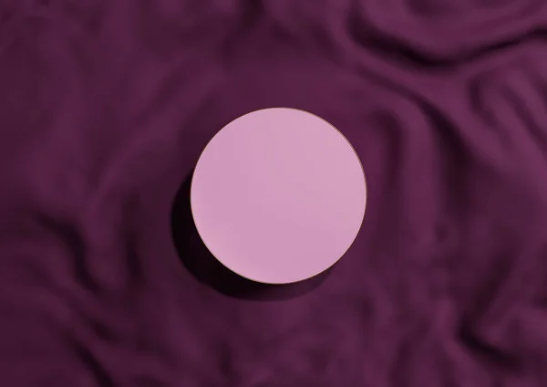 Dark Magenta Purple Rendering Minimal Product Display Top View Flat — Stock fotografie