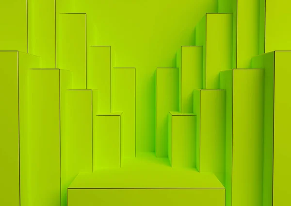 Bright Lime Neon Green Rendering Product Display Podium Stand Simple — Stock Photo, Image
