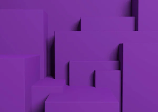 Dark Purple Violet Rendering Product Display Podium Stand Simple Minimal — Stock Photo, Image