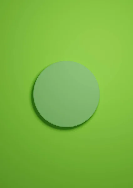 Bright Neon Green Illustration Simple Minimal Product Display Background Top Stockbild