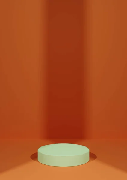 Neonowy Pomarańczowy Jasnoczerwony Renderowania Proste Minimalne Puste Tło Wyświetlacza Fotograficznego — Zdjęcie stockowe