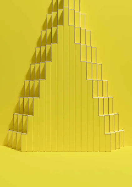 Bright Neon Yellow Illustration Simple Minimal Product Display Background Side — Stockfoto