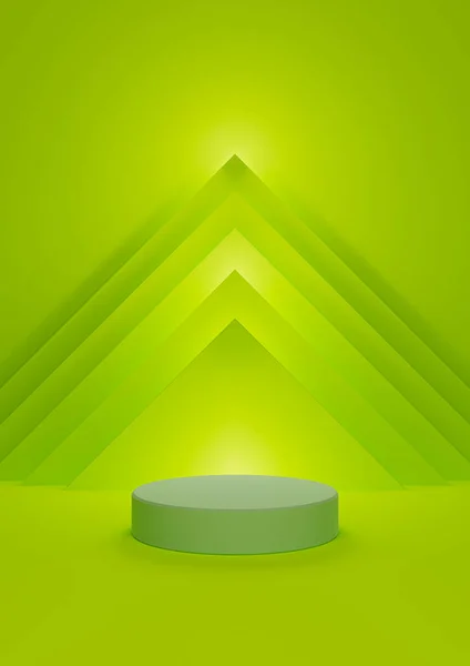 Bright Lime Neon Green Illustration Simple Minimal Product Display One — Stock Fotó
