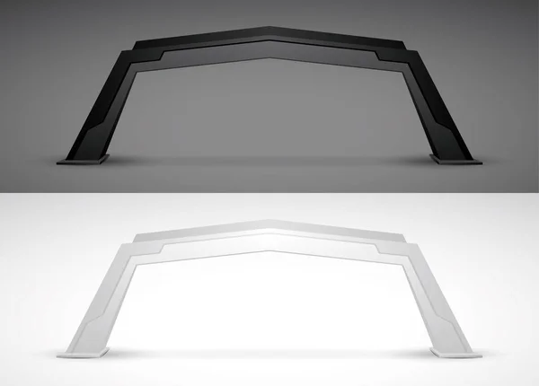 siyah ve beyaz modern tasarım olay giriş kapısı 3d illüstrasyon vektörü