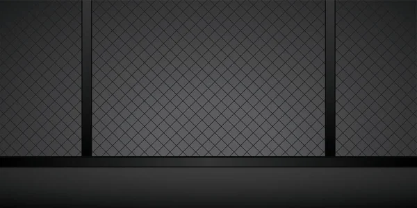 Nesneyi koymak için siyah tabanlı zincir bağlantı çiti 3d illüstrasyon vektörü