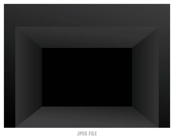 nesnenizi koymak için modern siyah renk pencere görüntüleme kutusu arkaplan 3d illüstrasyon vektörü