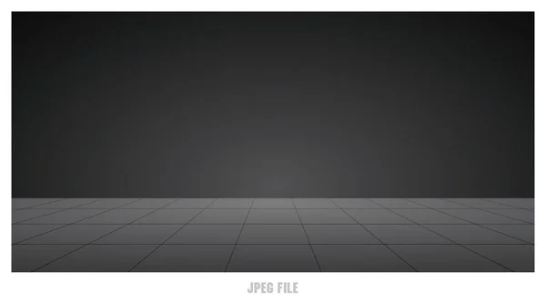 nesneyi yerleştirmek için karo zemin çizim vektör sahnesi olan siyah duvar