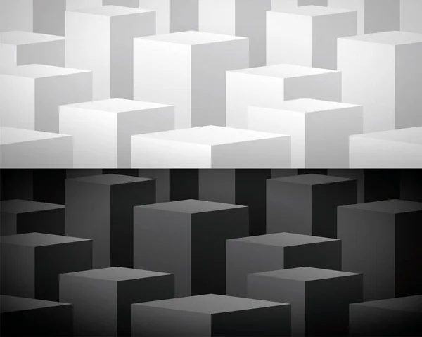 siyah ve beyaz soyut geometrik adımlar arkaplan 3d illüstrasyon vektörü