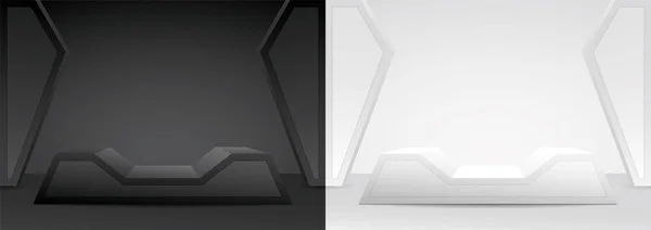Czarny Biały Nowoczesny Abstrakcyjny Geometryczny Kształt Produktu Wyświetlacz Ilustracja Wektor — Wektor stockowy