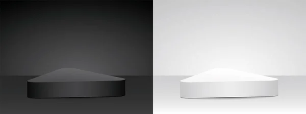 nesneyi koymak için serin siyah ve beyaz minimal üçgen çarpım 3d illüstrasyon vektörü