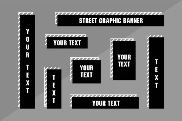 cool urban street style text frame graphic vector collection