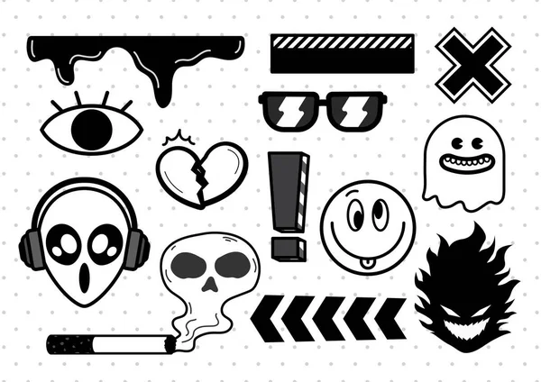eğlenceli sokak tarzı sanat öğeleri vektörü