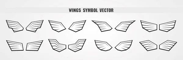 cool style siyah ve beyaz kanat sembolü grafik vektör koleksiyonu