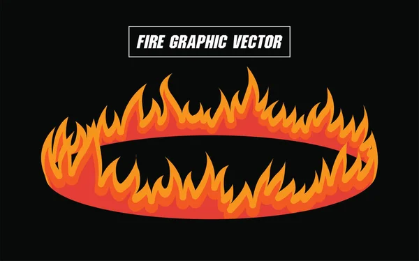 Zemindeki ateş çemberi grafik element çizim vektörü üzerinde