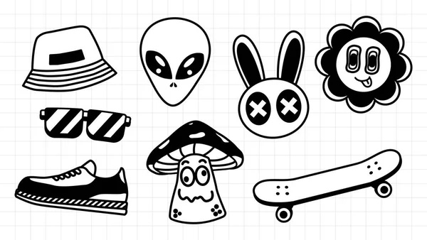 sokak tarzı sanat öğeleri vektörü belirlendi